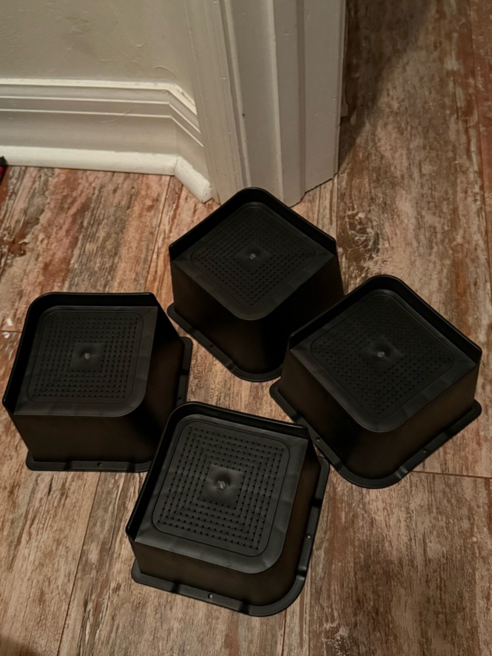 Set of 4 Black Square Bed/furniture risers